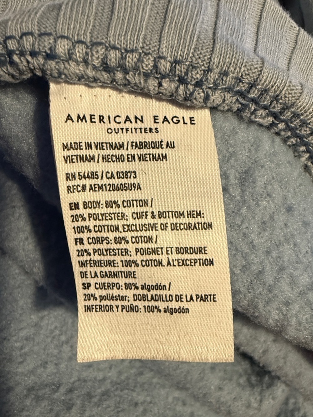 American Eagle Light Blue Women’s Oversized Hangout Hoodie Split Sides Size L - Picture 5 of 7